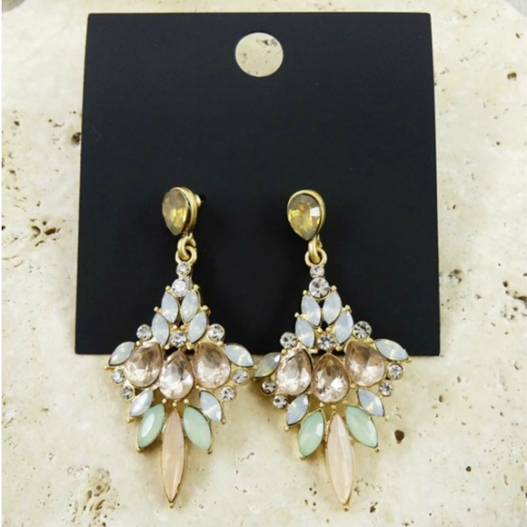 Spring Starburst marquis rhinestone linear earring - Picture 4 of 4